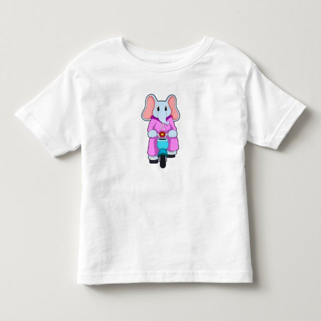 Camiseta De Bebé Elefante con bicicleta (Anverso)