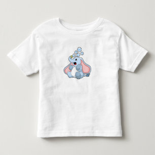 Camiseta De Bebé Elefante con burbujas de agua