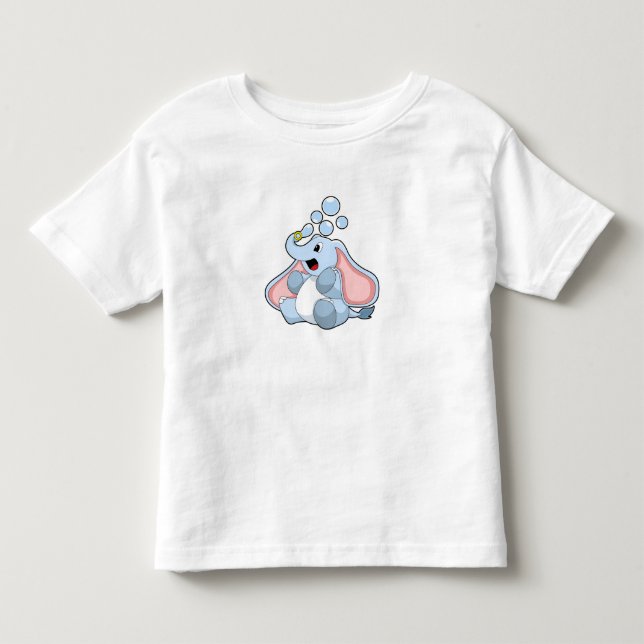Camiseta De Bebé Elefante con burbujas de agua (Anverso)