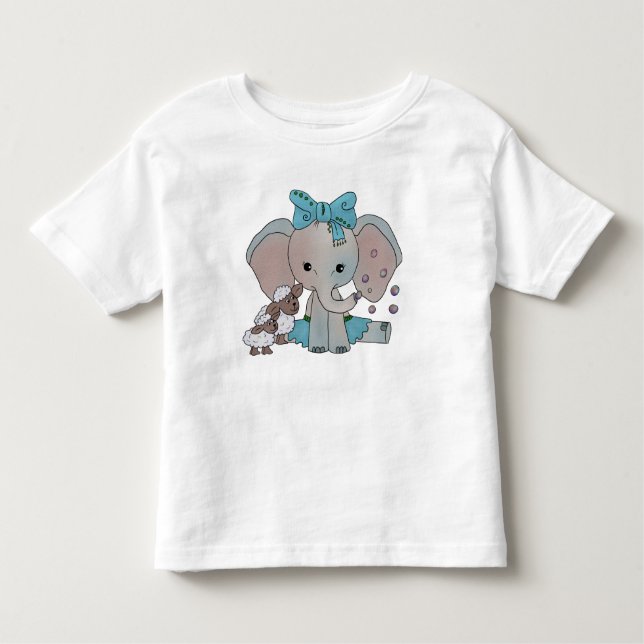 Camiseta De Bebé Elefante con burbujas de jabón (Anverso)