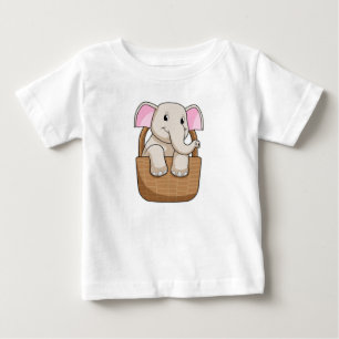 Camiseta De Bebé Elefante con cesta