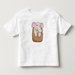 Camiseta De Bebé Elefante con cesta