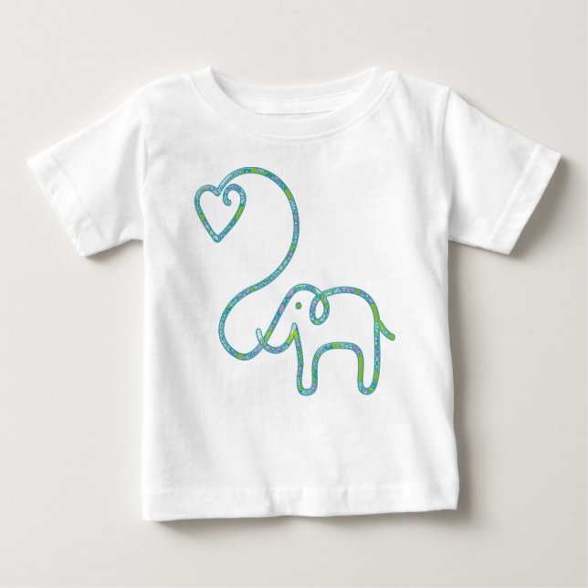 Camiseta De Bebé ELEFANTE con corazón (Anverso)