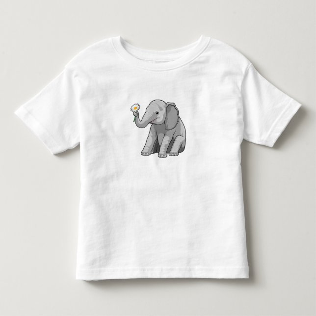 Camiseta De Bebé Elefante con flor (Anverso)