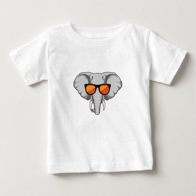 Camiseta De Bebé Elefante con gafas de sol (Anverso)