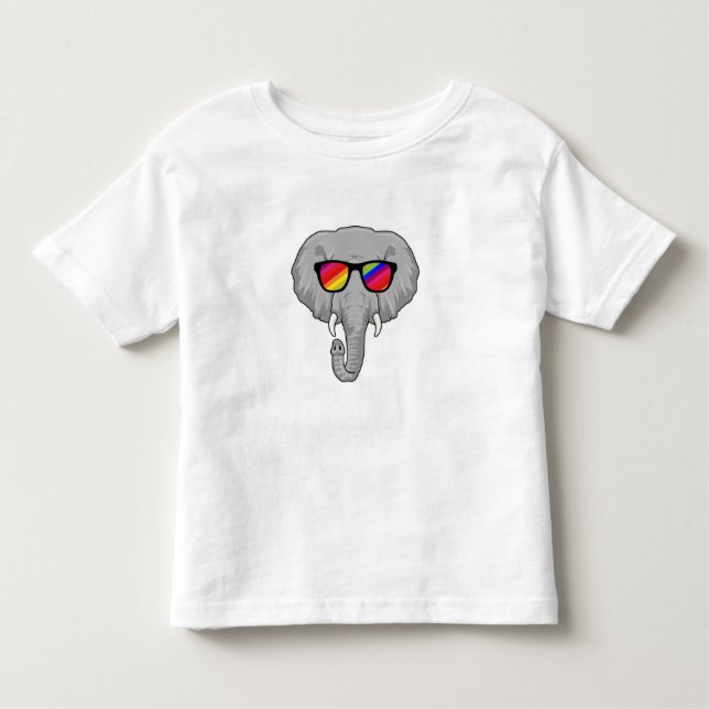 Camiseta De Bebé Elefante con gafas de sol (Anverso)