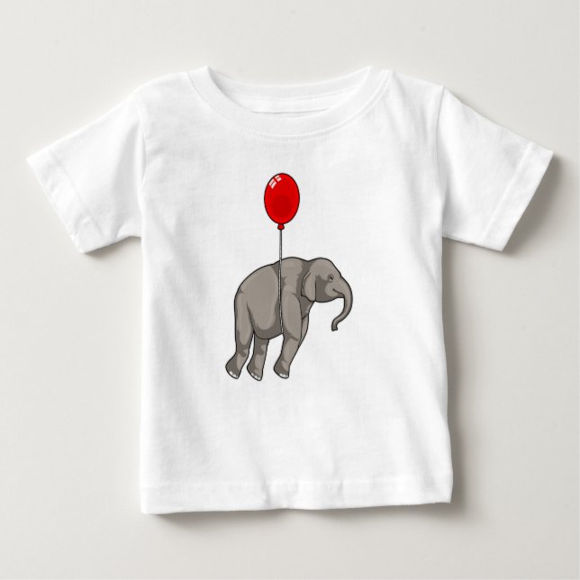 Camiseta De Bebé Elefante con globo (Anverso)
