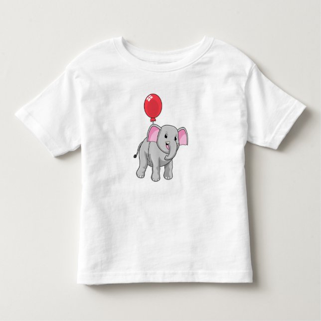 Camiseta De Bebé Elefante con globo (Anverso)
