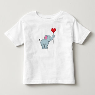 Camiseta De Bebé Elefante con globo cardíaco