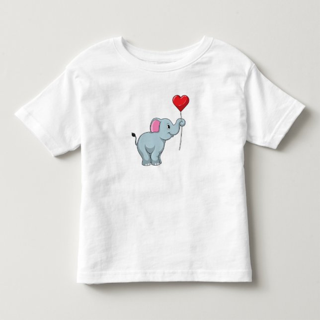 Camiseta De Bebé Elefante con globo cardíaco (Anverso)