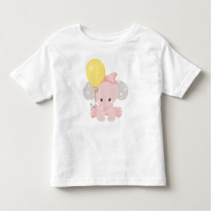 Camiseta De Bebé Elefante con globo, elefante lindo, corona, estrel