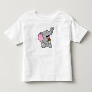 Camiseta De Bebé Elefante con helado de chocolate