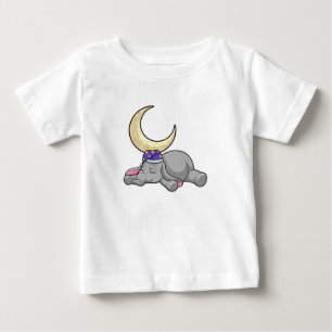 Camiseta De Bebé Elefante con luna