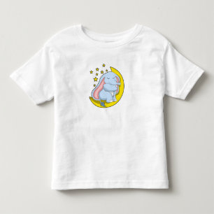 Camiseta De Bebé Elefante con luna y estrellas