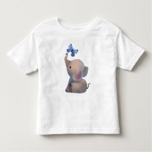 Camiseta De Bebé Elefante con mariposa