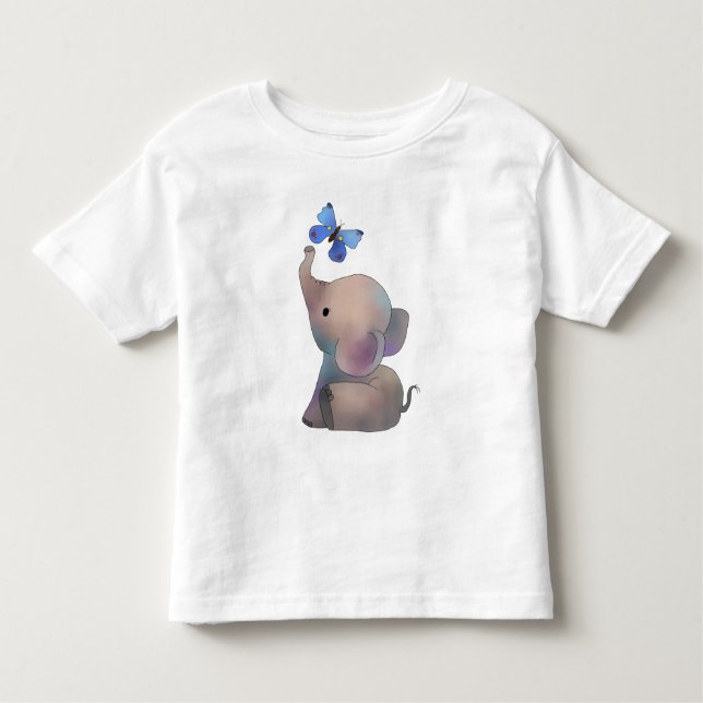 Camiseta De Bebé Elefante con mariposa (Anverso)