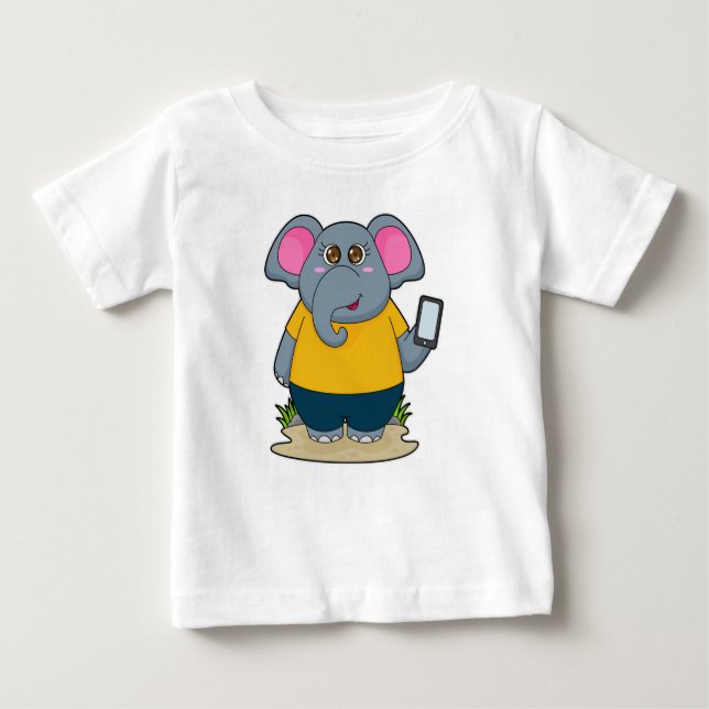 Camiseta De Bebé Elefante con móvil (Anverso)