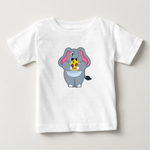 Camiseta De Bebé Elefante con pizza