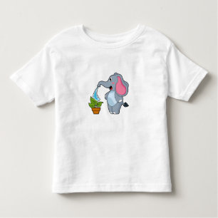 Camiseta De Bebé Elefante con planta