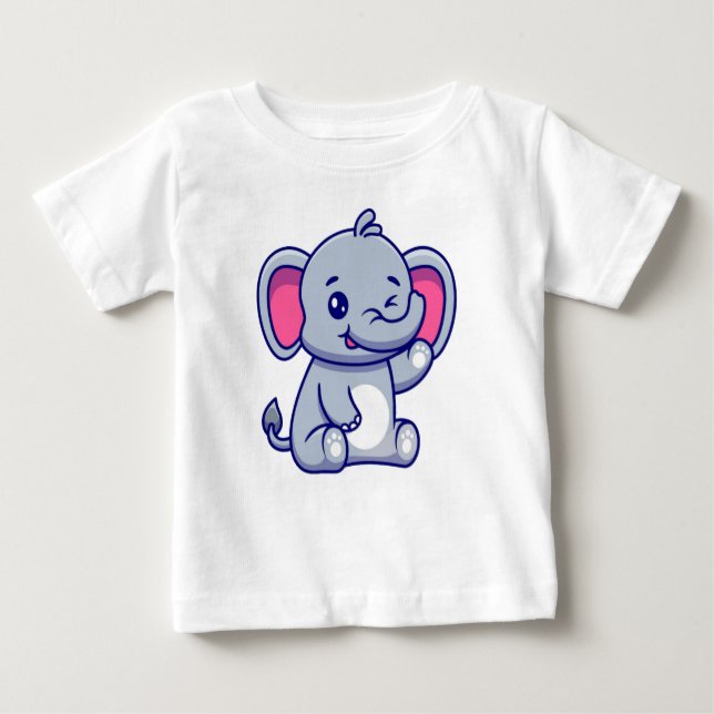 Camiseta De Bebé Elefante Cute (Anverso)