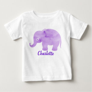 Camiseta De Bebé Elefante de Acuarela con Estampado de Lunares Pers
