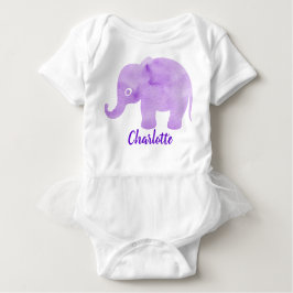 Camiseta De Bebé Elefante de Acuarela Imprimible Personalizable