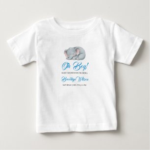 Camiseta De Bebé Elefante de Acuarela para Baby Shower de Niño Ador