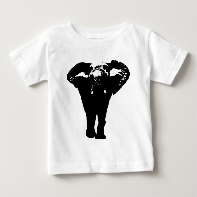 Camiseta De Bebé Elefante de arte pop único (Anverso)