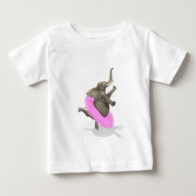 Camiseta De Bebé Elefante de ballet en punta (Anverso)