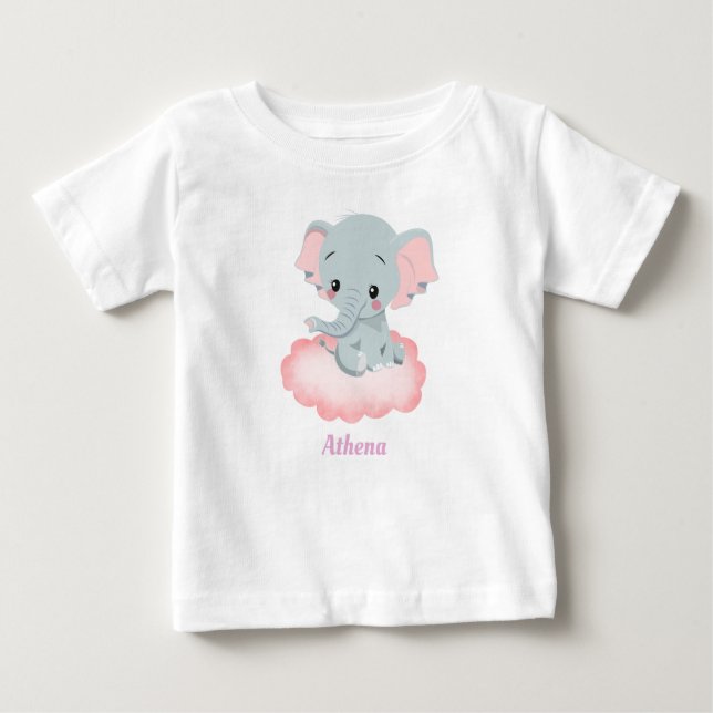 Camiseta De Bebé Elefante de bebé personalizado (Anverso)