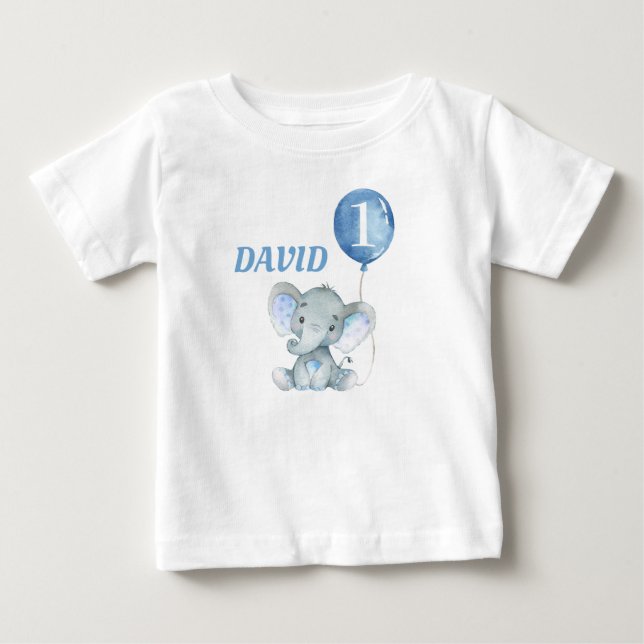 Camiseta De Bebé Elefante de globo Cutto Niño Azul (Anverso)