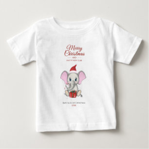 Camiseta De Bebé Elefante de Navidades Adorables   T-Bebé personal