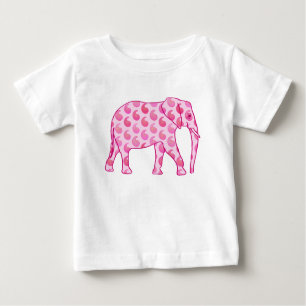 Camiseta De Bebé Elefante de Paisley - rosa y fucsia del hielo