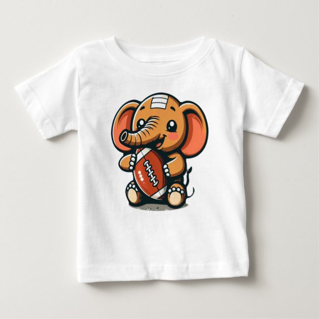 Camiseta De Bebé Elefante del Touchdown: fútbol Personalizado (Anverso)