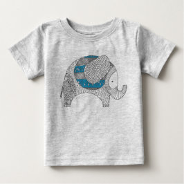 Camiseta De Bebé Elefante Doodle. Body para bebés.