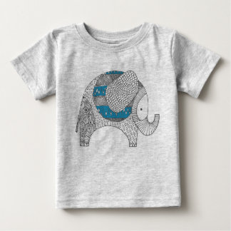Camiseta De Bebé Elefante Doodle. Body para bebés.