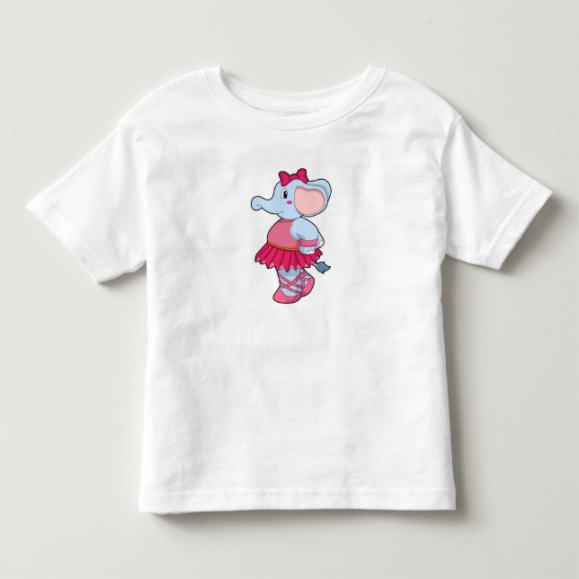 Camiseta De Bebé Elefante en ballet con falda (Anverso)