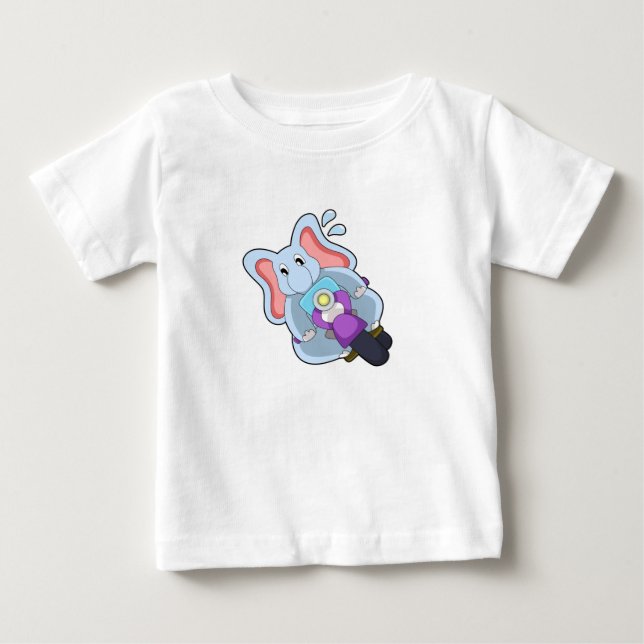 Camiseta De Bebé Elefante en bicicleta con motocicleta.PNG (Anverso)