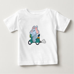 Camiseta De Bebé Elefante en bicicleta con Scooter
