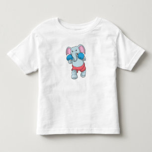 Camiseta De Bebé Elefante en boxeo con guantes de boxeo