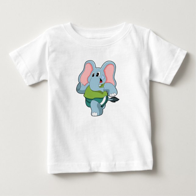 Camiseta De Bebé Elefante en carrera (Anverso)