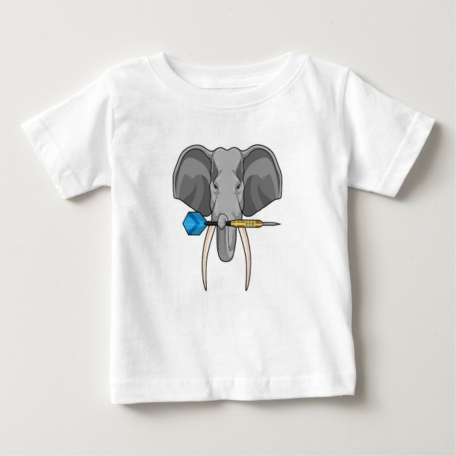 Camiseta De Bebé Elefante en Darts con Dart (Anverso)