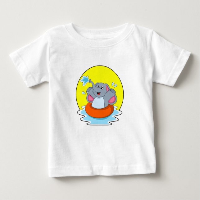 Camiseta De Bebé Elefante en el baño con la vida (Anverso)