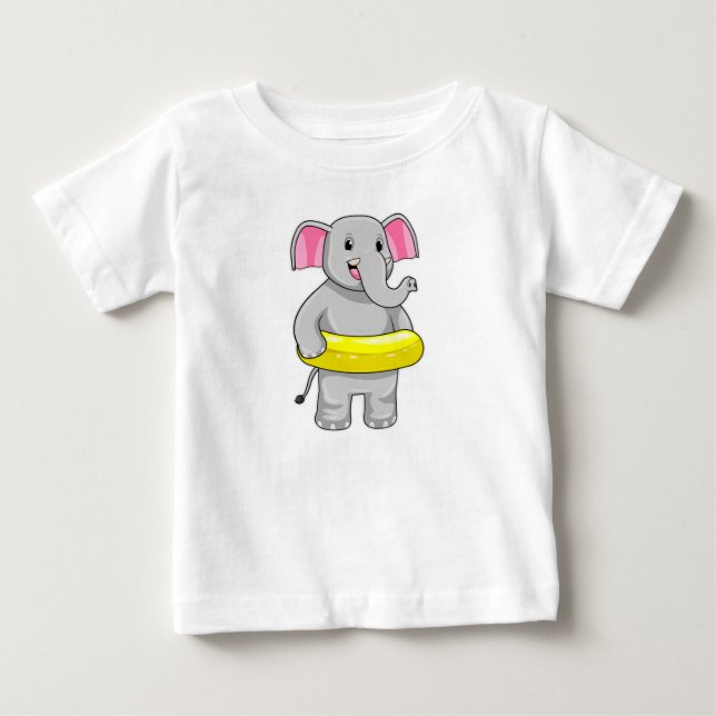 Camiseta De Bebé Elefante en el baño con la vida (Anverso)