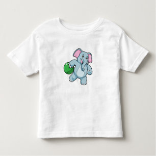 Camiseta De Bebé Elefante en el Bowling con bolas