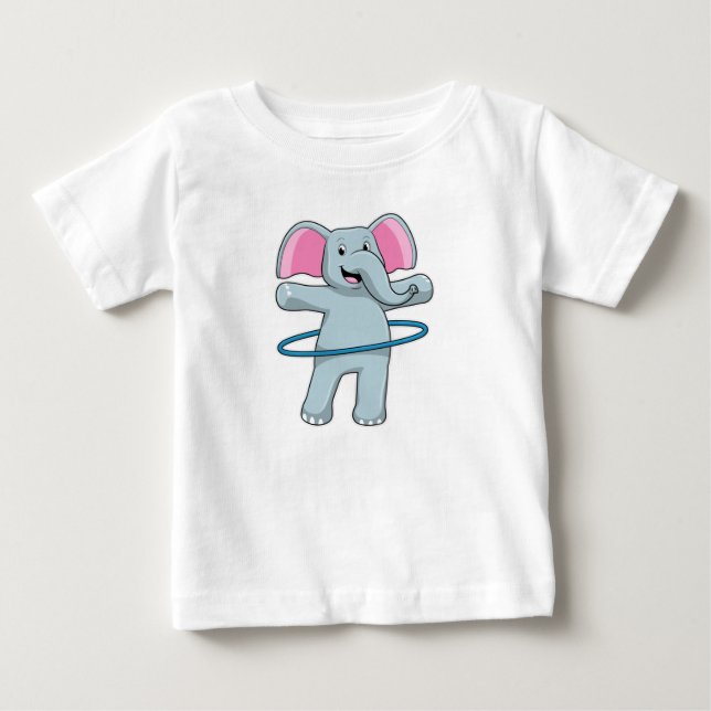 Camiseta De Bebé Elefante en el gimnasio con neumáticos Fitness (Anverso)
