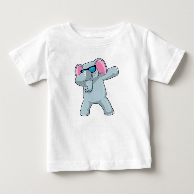 Camiseta De Bebé Elefante en Hip Hop Dance Dab (Anverso)