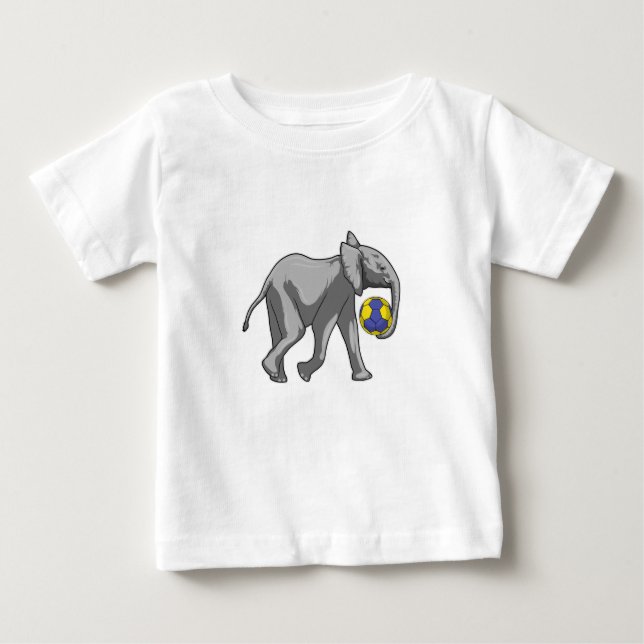 Camiseta De Bebé Elefante en los deportes de balonmano (Anverso)