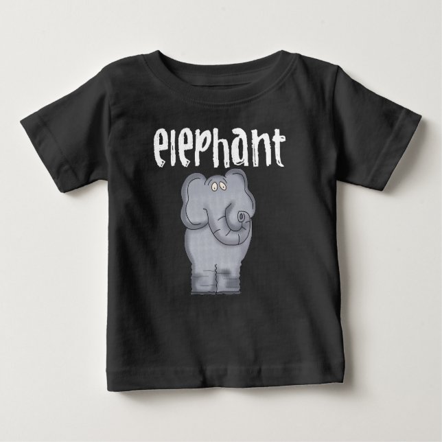Camiseta De Bebé Elefante gris (Anverso)