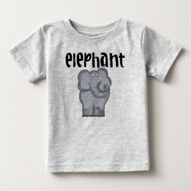 Camiseta De Bebé Elefante gris (Anverso)
